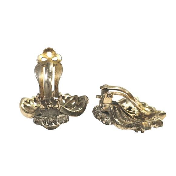 Vintage JOMAZ Statement Rhinestone Clip-On Earrings - Picture 2 of 2